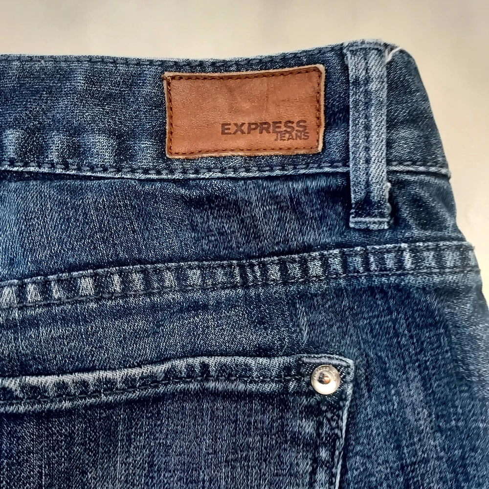 Express Blue Denim Cuffed Shorts. Size 0